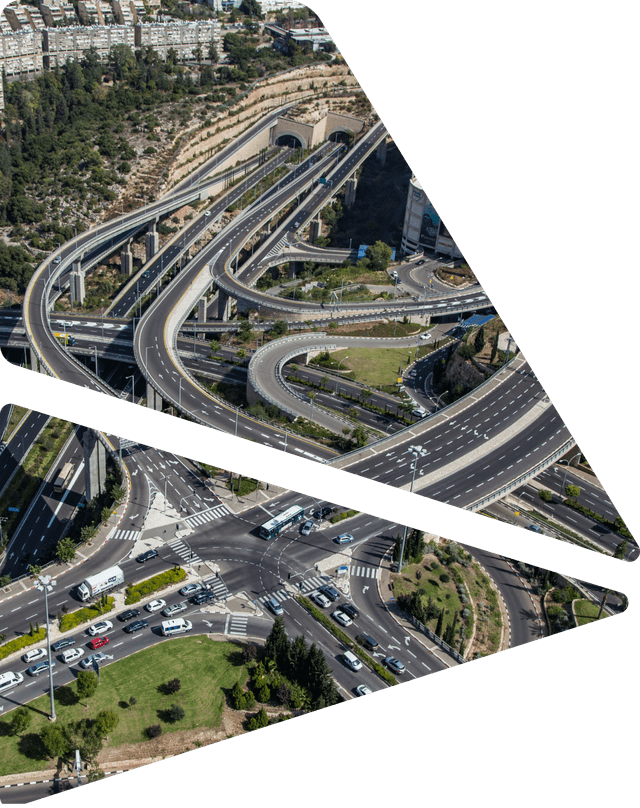 רכבים נוסעים בכבישים וגשרים Cars Driving on Roads and Bridges